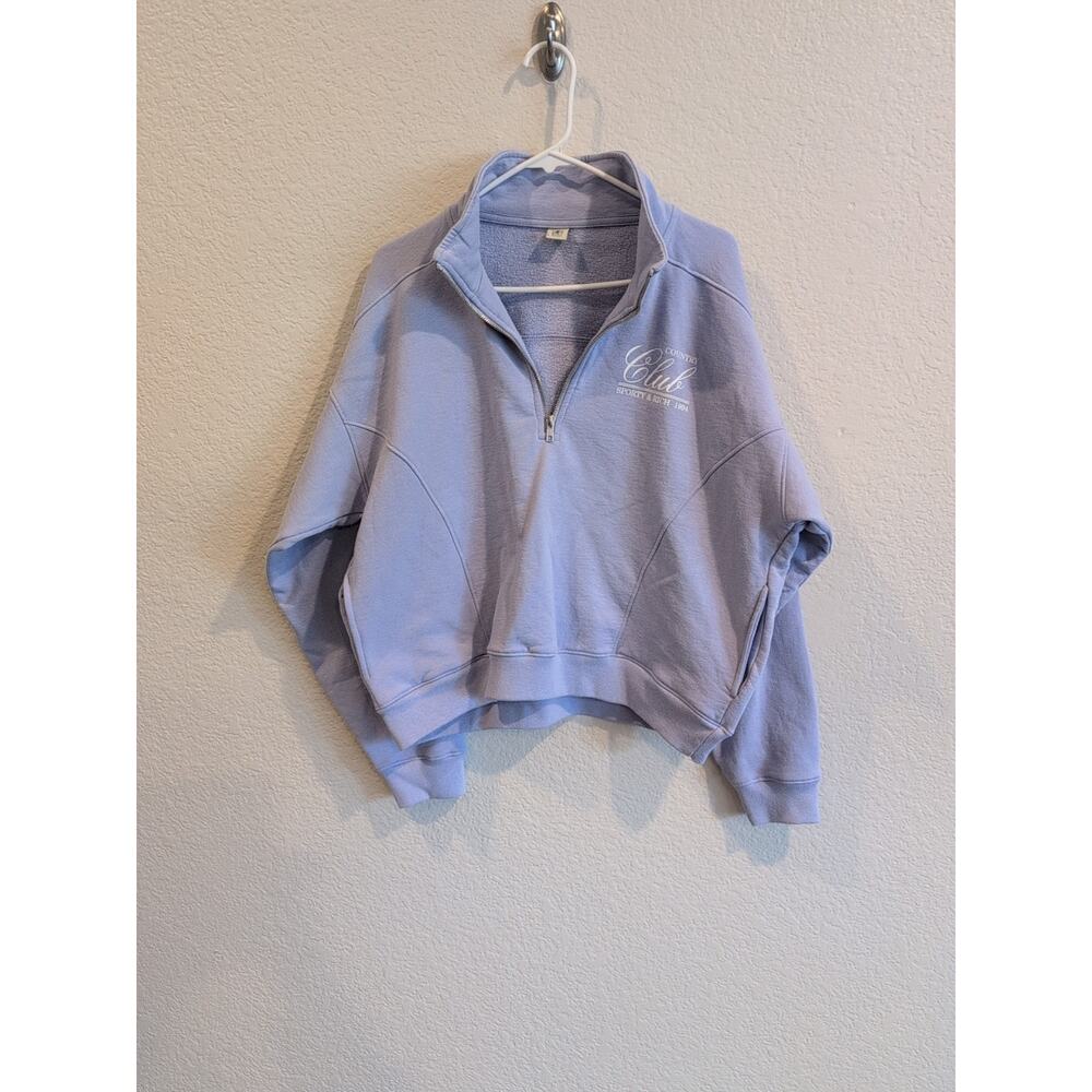 Sporty & Rich Country Club Quarter Zip, Lavender, Sz L